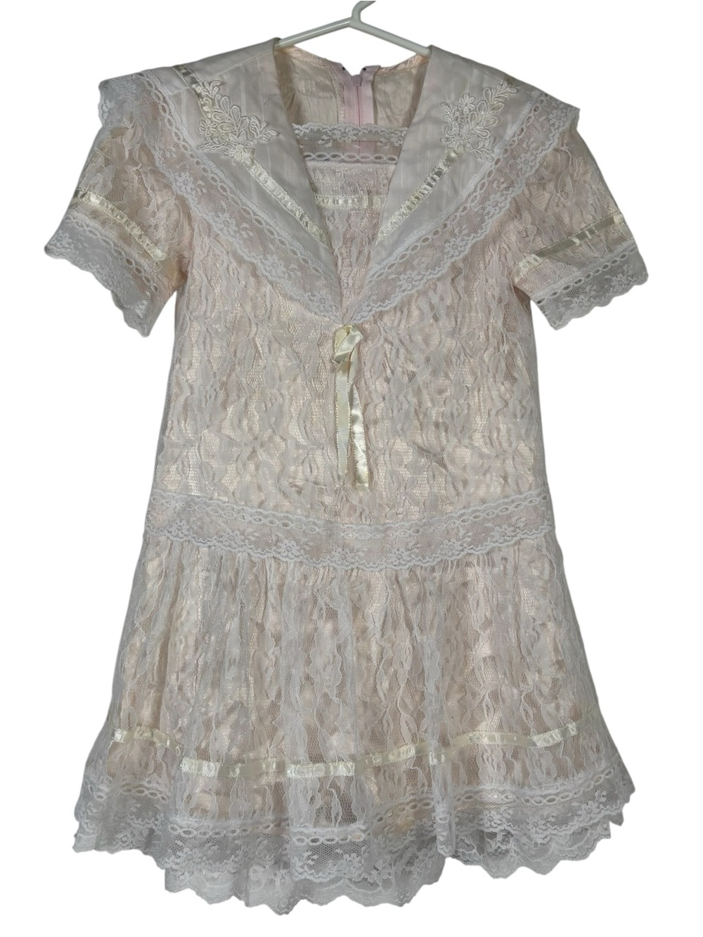 Gunne Sax Jessica McClintock Vintage Lace Prairie Victorian Dress Girls 6
